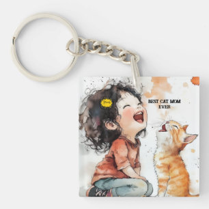 Cute Cat & Enjoy Joyful Moments Keychain