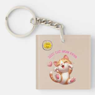 Cute Cat & Enjoy Joyful Moments Keychain