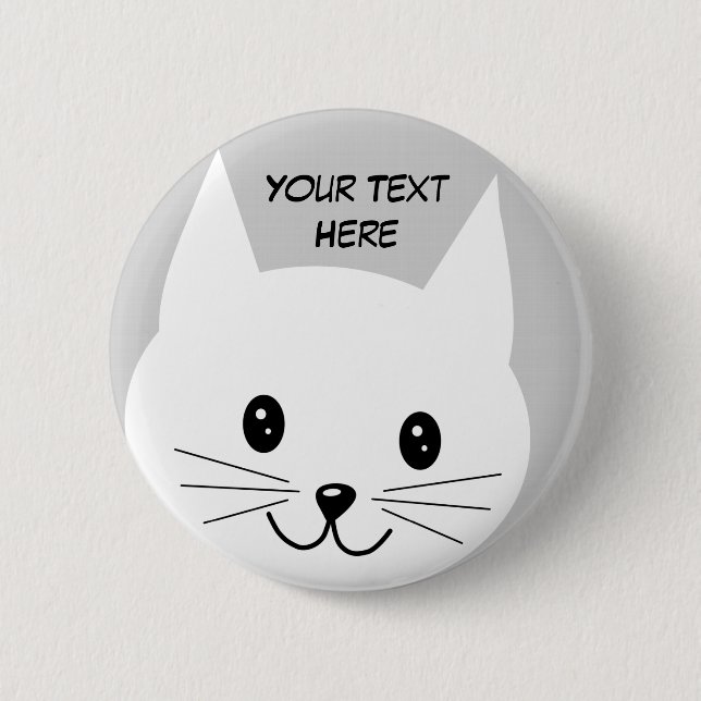 Cute Cat Face. 2 Inch Round Button (Front)