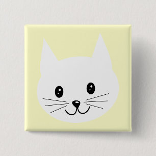 Cute Cat Face. 2 Inch Square Button