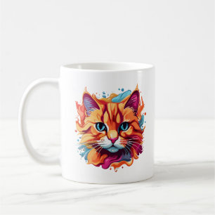 Cute Cat Face Digital Art Design-86002 Coffee Mug
