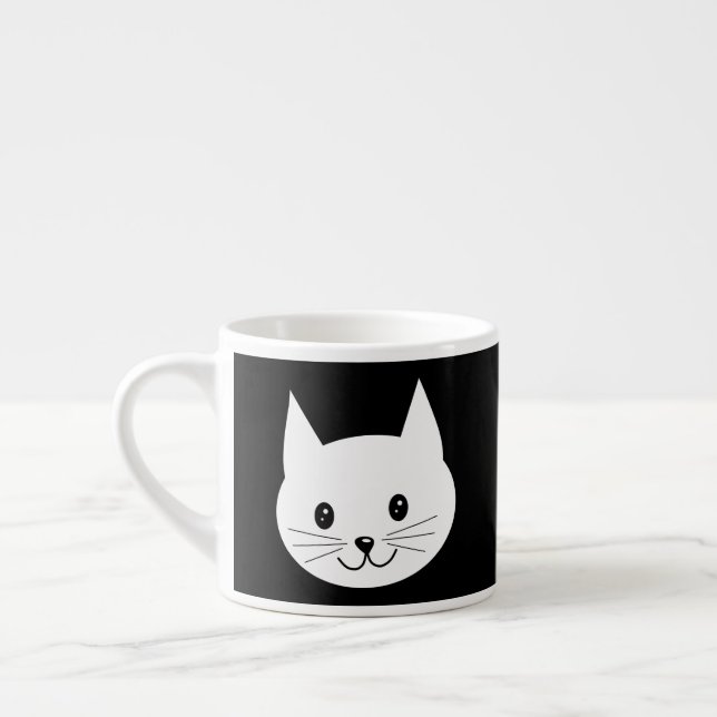 Cute Cat Face. Espresso Cup (Left)