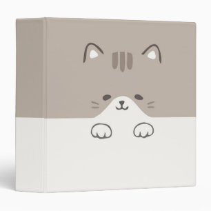 Cute Cat Face Illustration Minimalist Simple Blank Binder