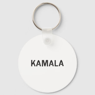 Cute Cat Face Kamala Letter Funny Design  Keychain