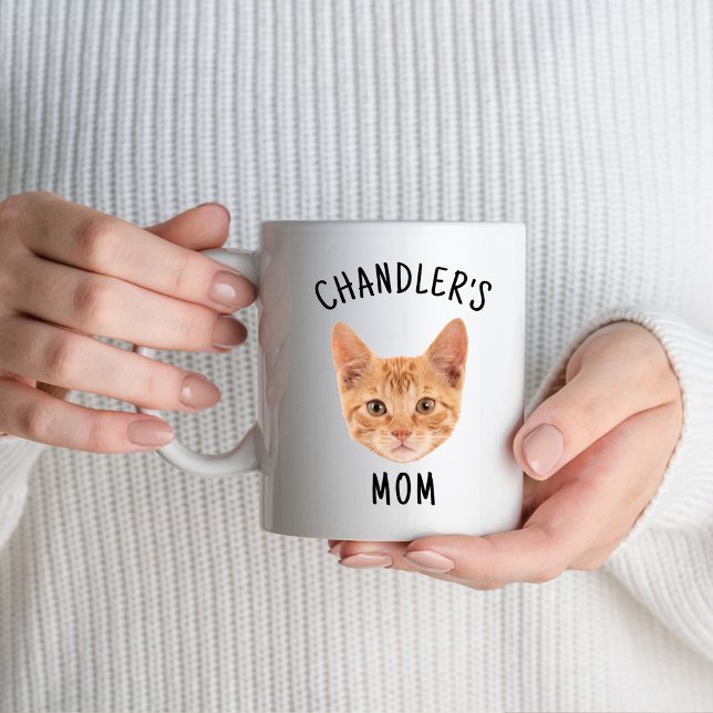 Cute Cat Face Name Cat Mom Dad Lovers Owner Custom Mug (Creator Uploaded)