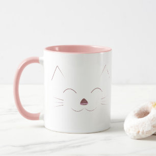 Cute Cat Face - pink Mug