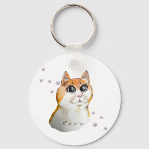 Cute Cat Face. Red cat.  Coffee Mug Postcard Keychain
