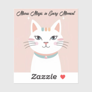 Cute Cat Face Sticker – PixelCharm Studio