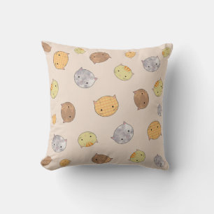 Cute Cat Faces Pillow for Kids