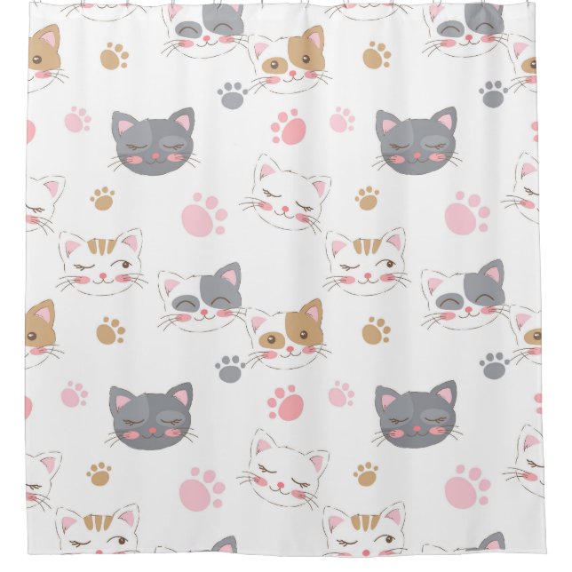 Cute cat faces smiling cats pattern (Front)