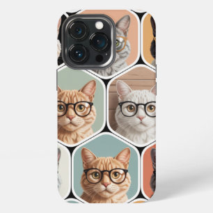 Cute Cat Faces with Glasses  iPhone 13 Pro Case