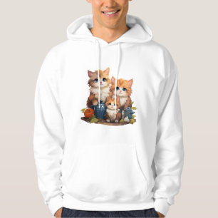 Cute cat family cooking hoodie