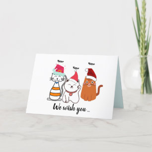 Cute Cat Family Tree Christmas   Holiday Card