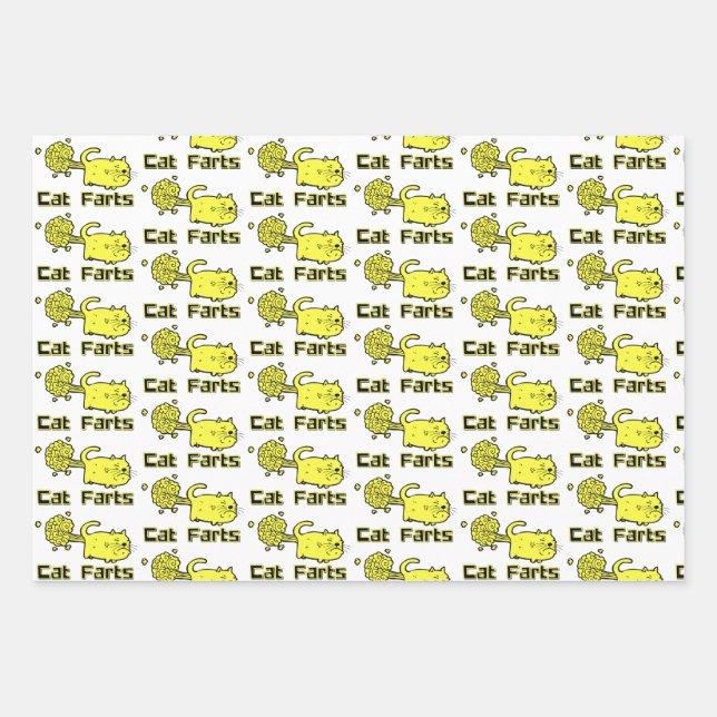 Cute Cat Farts  Wrapping Paper Sheet (Front)