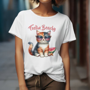 Cute Cat Feelin Beachy T-Shirt