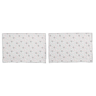 Cute Cat & Fish Bones Pillowcase