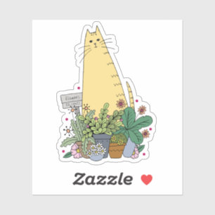 Cute Cat Florist Sticker