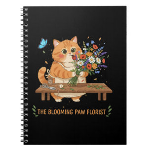 Cute Cat Florist The Blooming Paw Whimsical Notebook