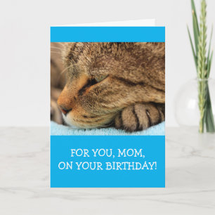Cute Cat "For Mom" Birthday Card