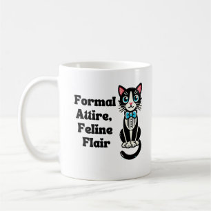 Cute Cat "Formal Attire, Feline Flair" Coffee Mug