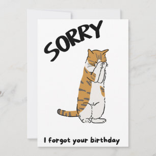 Cute Cat Funny Belated Birthday Card
