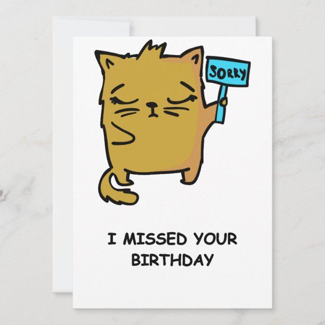 Cute Cat Funny Beldate Anniversaire Carte (Devant)