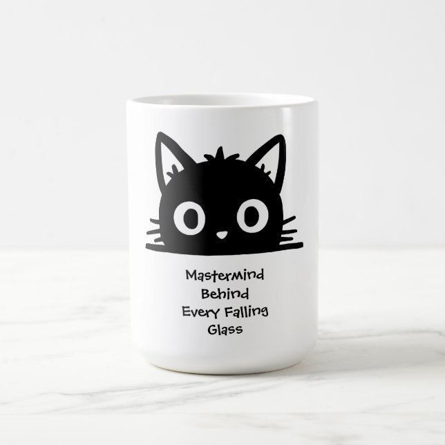 Cute Cat, Funny Cat, Black Cat, Mastermind Magic Mug (Center)