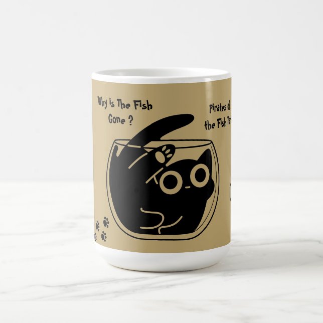 Cute Cat,Funny Cat, Funny Script, Modern  Colour M Magic Mug (Center)
