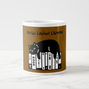 Cute Cat, Funny Cat,Worlds Laziest Librarian Giant Large Coffee Mug