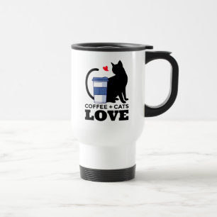 Cute Cat Funny Coffee Lover Kitten Kitty Caffeine Travel Mug