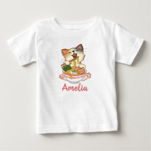 Cute Cat Funny Kitten Customizable Name Baby T-Shirt