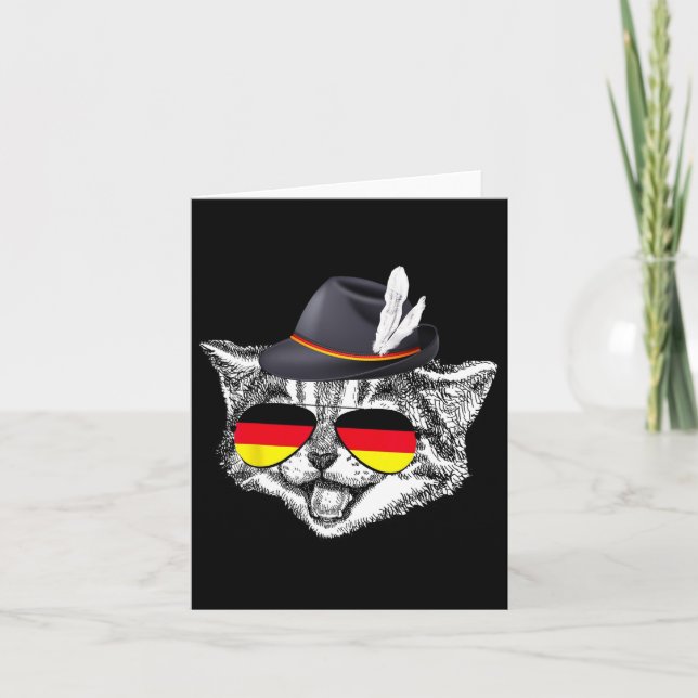 Cute Cat German Flag Pride Germany Festival  Card (Front)
