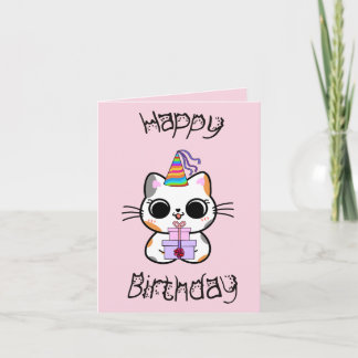 Cute cat gift birthday card