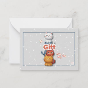 🎁Cute Cat Gift Card Just For You Note Card . 🌟