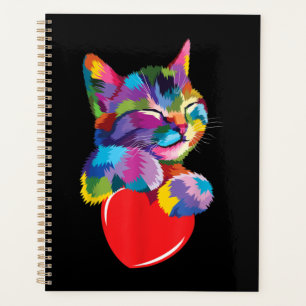 Cute Cat Gift for Kitten Lovers Colorful Art Kitty