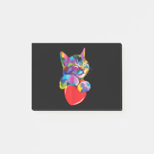 Cute Cat Gift for Kitten Lovers Colourful Art Kitt Post-it Notes