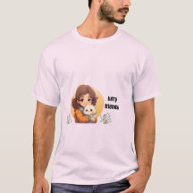 Cute Cat Girl Furry Friends Aesthetic T-Shirt