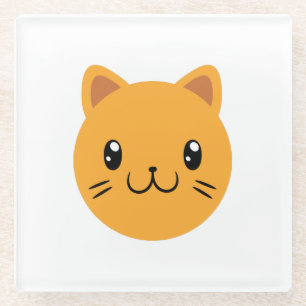Cute Cat Glass Coaster