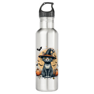 Cute cat graphics surrounded 710 ml water bottle