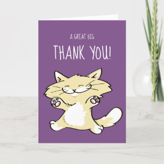 Cute Cat Greeting Cards | Thank You Note Template