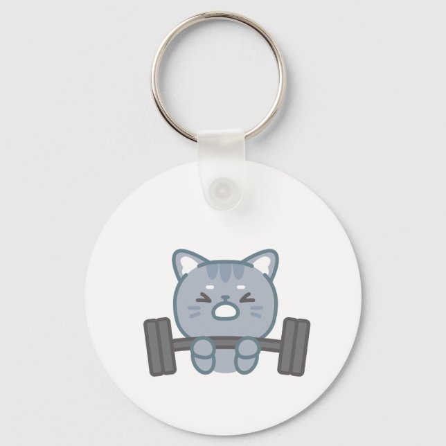 cute cat gym lovers design | cat gym lover design  keychain (Front)