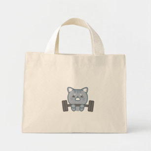 cute cat gym lovers design   cat gym lover design  mini tote bag