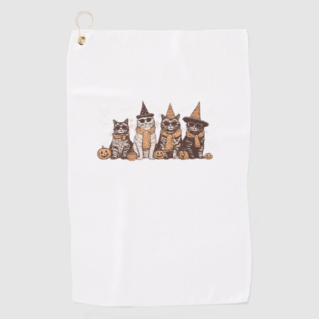 Cute Cat Halloween Kitty Halloween Animal Pet Men  Golf Towel (Front)