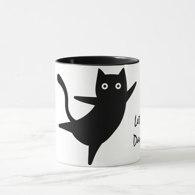 Cute Cat, Happy Cat Cat,Let's Dance, Modern Mug (Center)