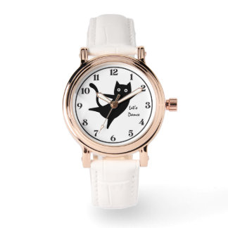 Cute Cat, Happy Cat,LetsDance, Modern, Simple Watch