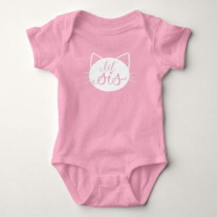 Cute Cat Head Lil Sis Baby Bodysuit