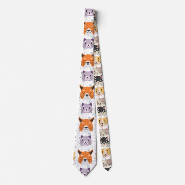 Cute Cat heads 01. NBG Tie (Front)
