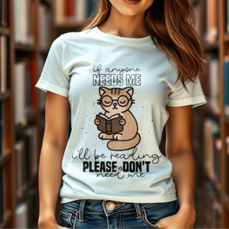 Cute cat holding a book funny reading Tri-Blend shirt