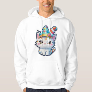 Cute cat holds a New Year's party   Hoodie