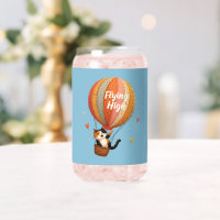 Cute Cat Hot Air Balloon Whimsical Art